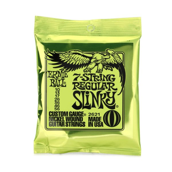 Ernie Ball 7-String Regular Slinky Nickle Wound Electric Guitar Strings (7 String Full Set) .010, .013, .017, .026, .036, .046, .056 - Musical Instruments and Accessories | 2621 on Sale