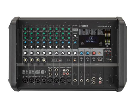 [CLEARANCE] Yamaha EMX7 12-Channel 710W Portable Powered Audio Mixer and Class D Amplifier with Extensive Inputs, Built-In 24 SPX Effects, 1 Knob Master EQ and Flex 9 Graphic Equalizer, Feedback Suppresor and Large Handles Fashion