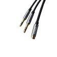 UGREEN Dual 3.5mm CTIA Male to 3.5mm Female Cotton-Braided Gold-Plated Audio Splitter Cable with Aluminum Case for PC, Laptops, Earphone Jack (Black) | 20899 on Sale