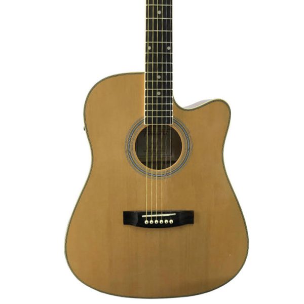 Fernando Acoustic Electric 21 Fret Guitar with Built-In Equalizer and 6.5mm AUX Output (Natural) | AW-41EQ Hot on Sale