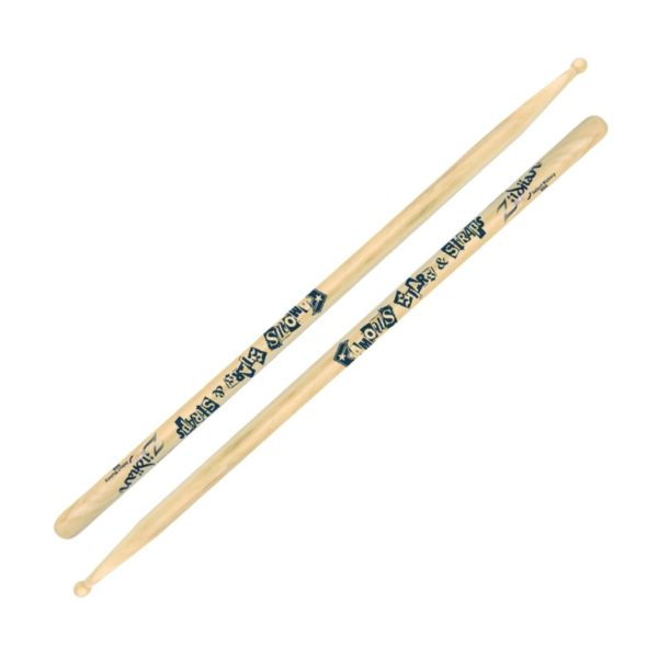 Zildjian Travis Barker Famous Stars & Straps Artist Series Hickory Drumsticks with Round Tips, Lacquer Coating | ZASTBF Online Hot Sale