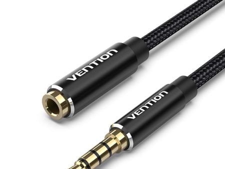 [CLEARANCE] Vention TRRS 3.5mm Male to Female Audio Extension AUX Cable Aluminum Type Alloy Cotton Braided for Speakers, Laptops, MP3 and DVD Players, TV (Black, Blue) (0.5M, 1M, 1.5M, 2M, 3M, 5M) | BHC Online Hot Sale