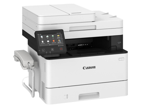 Canon imageCLASS MF445DW 5-in-1 Monochrome Laser Printer with Print, Colored Scan, Send, Copy and Fax, 600DPI Printing Resolution, 900 Max Expandable Paper Storage, 5  Touch Panel, WiFi and Ethernet for Office and Commercial Use on Sale