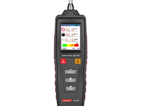 Wintact by Benetech WT63B Digital Vibration Meter (Battery Included) with 1KHz ~ 15KHz (HI)   20KHz ~ 1KHz (LO) Frequency Acceleration, Data Logging, Colored LCD Display, Flashlight on Sale