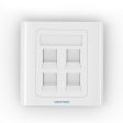 Vention 4-Port Keystone RJ45 Jack Wall Plate Type 86 Network Socket Ethernet Plug (White) | IFCW0 on Sale