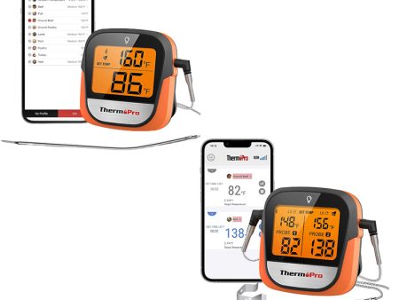 ThermoPro Single   Dual  Probe Digital Meat Thermometer for Oven, Grill, Sous Vide, BBQ, Smoker, Rotisserie, Smart Kitchen Cooking with 14°F to 572°F Temperature Range, Bluetooth Connectivity, 450ft Remote Range | TP901 TP902 Supply