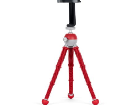 JOBY Podzilla Medium Tabletop Tripod with Griptight 360 Phone Mount Kit, Built-In Ball Head, 1 4 -20 Thread Mount, and 1kg Load Capacity for Vlogging, Recording, and Videography (Red) | 1758 on Sale