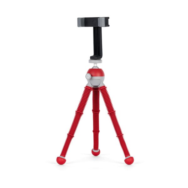 JOBY Podzilla Medium Tabletop Tripod with Griptight 360 Phone Mount Kit, Built-In Ball Head, 1 4 -20 Thread Mount, and 1kg Load Capacity for Vlogging, Recording, and Videography (Red) | 1758 on Sale