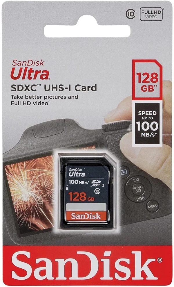 SanDisk Ultra SD Card UHS-I SDXC Class 10, 100MB s Read and Write Speed (128GB) | SDSDUNR Fashion