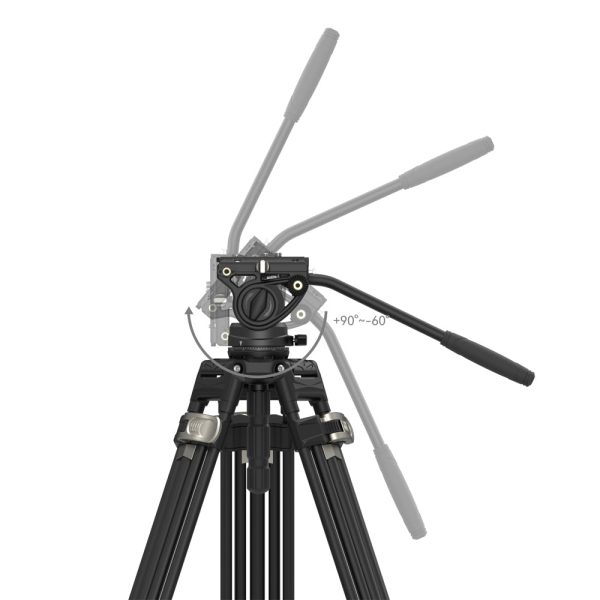 SmallRig FreeBlazer AD-80 Heavy-Duty Aluminum Professional Tripod Kit with DH10 Fluid Video Head, 360° 90° -65° Pan & Tilt Control, Manfrotto and DJU RS Quick Release Plates, 191cm Max Adjustable Height, 8kg Max Load Capacity | 4163 Hot on Sale