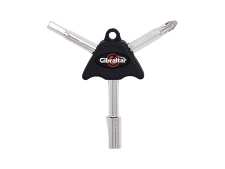 Gibraltar SC-GTK Tri-Key Tool with Drum Key, Hex Key and Phillips Head Screw Driver for Drums and Percussions Discount