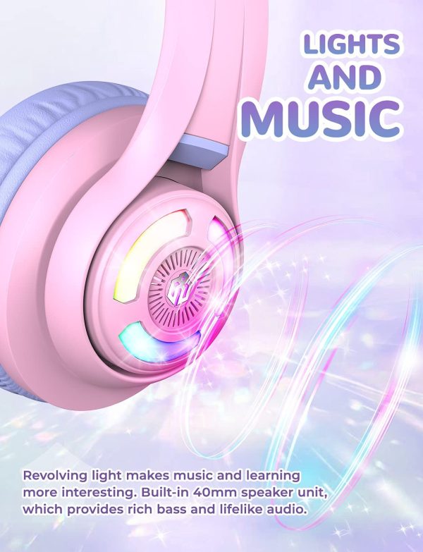 iClever BTH13 Bluetooth 5.0 Headphones with 3 setting Volume Limiter Features and up to 45H Playtime for Kids 3-16yrs old C04-2083N-01 For Discount