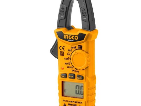 INGCO DCM2001 Digital AC DC Clamp Meter Electrical Tester Tool 200A 600V True RMS 2000 Counts Data Hold Online