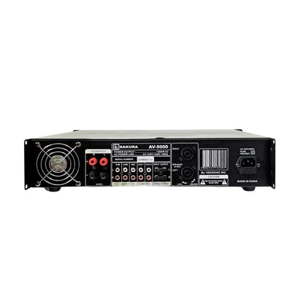 [CLEARANCE] Sakura AV-5000 1200W 2-Channel High Power Integrated USB Karaoke Amplifier w  Echo Delay & Feedback Reducer, Bluetooth Connection & Dual Microphone Input For Sale