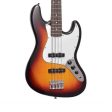 SX SJB62+ J Style Vintage Series 4-String Electric Jazz Bass Guitar with 20 Frets, Single Coil, Volume & Tone Control (3 Tone Sunburst, Black, Lake Pacific Blue) Cheap