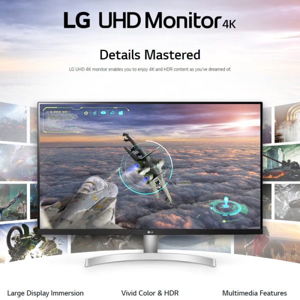 LG 32UN500-W 31.5  UltraFine VA 60Hz 4K UHD HDR Monitor HDMI DisplayPort, AMD Radeon FreeSync, Dynamic Action Sync, Black Stabilizer, On Screen Controls and Super Resolution Fashion