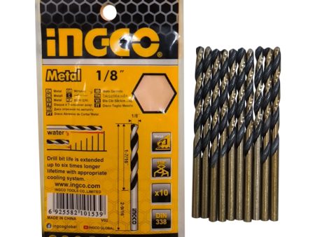 INGCO 1 8  Cobalt HSS Drill Bits (10pcs Pack) Abrasive and Heat Resistant for Metal | DBT11001083 Online now