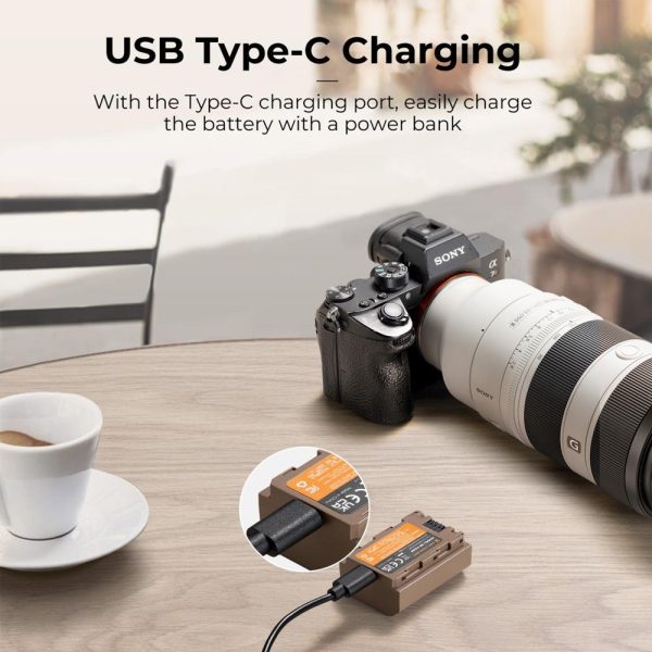 K&F Concept NP-FZ100 Battery (2-Pack) 7.2V 2280mAh Batteries with USB Type C Direct Fast Charging for Sony ZV-E1 A1 A9 A9 II A7R III A7R IV A7R V A7S III A7 III A7 IV A6600 A6700 A7C FX3 FX30 and Other Cameras | NPFZ100 NP FZ100 Discount