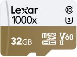 [CLEARANCE] Lexar Professional 32GB 1000x MicroSDHC UHS-II Memory Card with SDCard Adapter LSDMI32GCB1000A on Sale