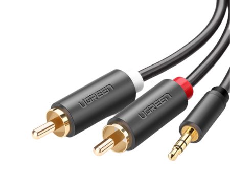 UGREEN 3.5mm AUX Male to 2 RCA Male Audio Jack Gold-Plated Cable for Audio Devices (Available in 1M, 1.5M, 2M, 3M, 5M, 10M) (Gray) | 10772 10511 10510 10512 10513 10514 Supply