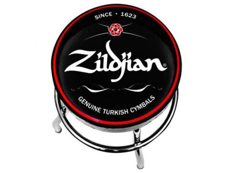 Zildjian Bar Stool with 30  Seat, 360 Degree Ball Bearings, Stylish White Logo Design | T3403 For Discount