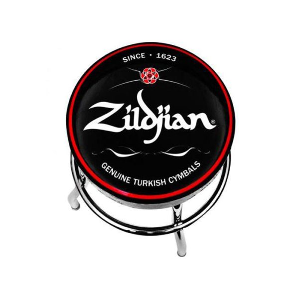 Zildjian Bar Stool with 30  Seat, 360 Degree Ball Bearings, Stylish White Logo Design | T3403 For Discount