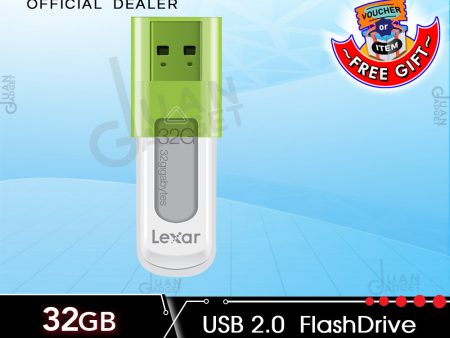 Lexar Plug and Play USB 2.0 Jumpdrive S50 Flashdrive  with 32GB Storage Capacity Compatible with Mac and PC Systems  LJDS50-32GABAS (Green) For Sale