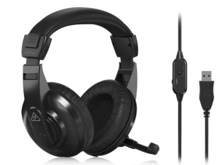 [CLEARANCE] Behringer HPM1100U Multi-purpose USB Stereo Headset with Built-in Controls for Volume & Muting, Ultra-comfortable Adjustable Headband & Top-Notch Ear Cushions, Rotatable Boom Mic, 2m Cable Length, 20Hz to 20khz Frequency Range Hot on Sale