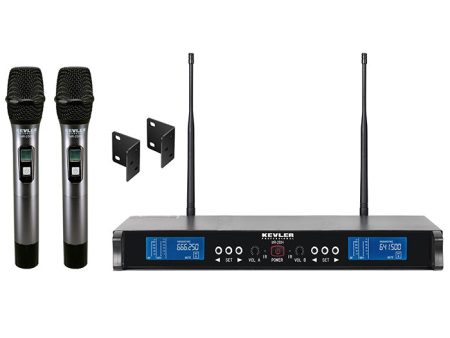 KEVLER MR-250H Dual UHF Wireless Microphone with 200 Max Frequencies, Dual Antenna Diversity Receiving System with LCD Display, Mountable 1U Space Rack, Master Controls and Unbalance Balance XLR Output Fashion