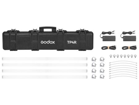 [CLEARANCE] Godox KNOWLED TP4R 8-Light Pixel RGB Studio 122cm Tube Lights Kit Set and TP-P600KIT Power Box, Onboard, DMX, CRMX, RDM, Bluetooth, Wireless App Controls and 17 Special Effect Presets for Studio Light Production and Photography For Cheap