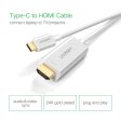 UGREEN 4K 30Hz USB Type C to HDMI Male Gold-Plated Video Audio Sync Cable 1.5 Meters with Multiple Diplay Mode, Plug and Play for Laptop, HDTV, Monitor, Projector (1.5M) (White) | 30841 For Cheap