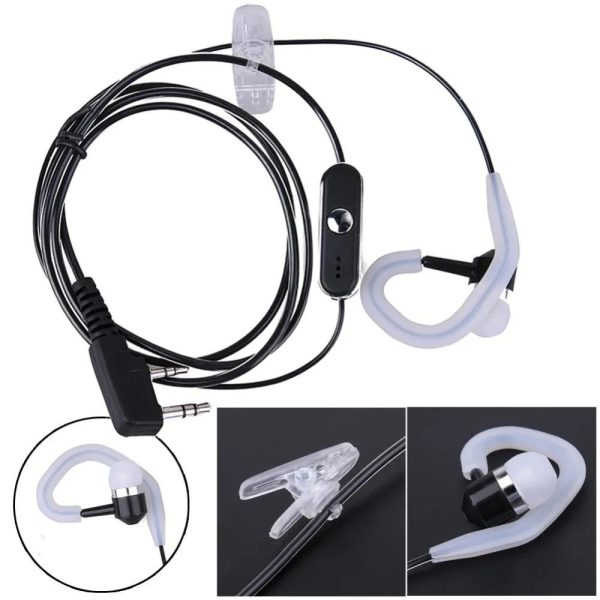 BaoFeng 2 Pin PTT Push-To-Talk Microphone Earpiece Ear Mounted Headset with 3.5mm Ear Stereo Top Pin, 2.5mm Mic Stereo Bottom Pin Ear Radio Compatible with Two-Way Radio Online now