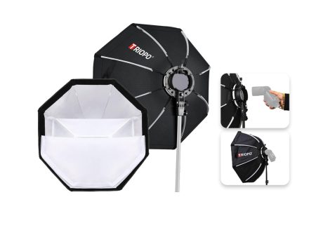 Triopo KX55 Foldable Octagon Softbox with Universal Chuck for Speedlite Flashes Godox Yongnuo Neewer Nikon Sony Fujifilm Canon Speedlite Flash Light Camera Photography Studio Lighting Equipment Online Sale