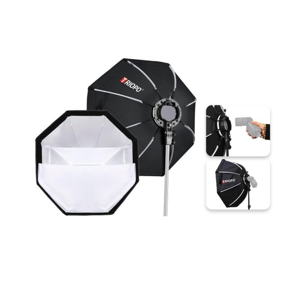 Triopo KX55 Foldable Octagon Softbox with Universal Chuck for Speedlite Flashes Godox Yongnuo Neewer Nikon Sony Fujifilm Canon Speedlite Flash Light Camera Photography Studio Lighting Equipment Online Sale