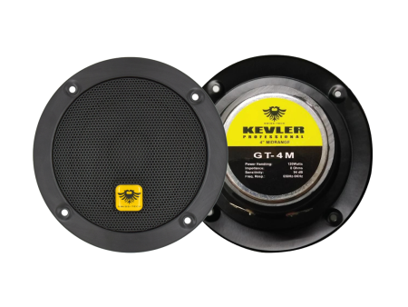 KEVLER GT-4M 120W Speaker Driver with 4  Cone Midrange, 8 Ohms Impedance, 94dB Sensitivity and 650Hz-9KHz Frequency Response For Sale