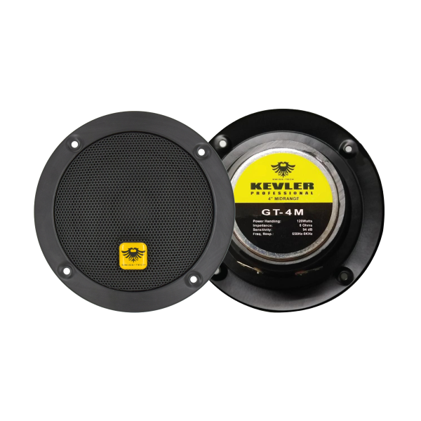 KEVLER GT-4M 120W Speaker Driver with 4  Cone Midrange, 8 Ohms Impedance, 94dB Sensitivity and 650Hz-9KHz Frequency Response For Sale