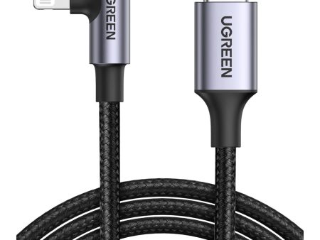 [CLEARANCE] UGREEN 3A 1m   1.5m   2m USB C to Angled Lightning Nylon Braided Charging Data Cable Charger with 480Mbps Transfer Rate for iPhone, iPad, iPod | 60763 60764 60765 Online