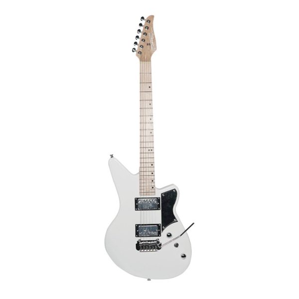 Fernando PJE-97 6 Strings 22 Fret HH Electric Guitar with Tremolo Bridge, 3-Way Pickup Selector and Maple Fingerboard for Musicians (Light Green, White, Metallic Gold) Fashion