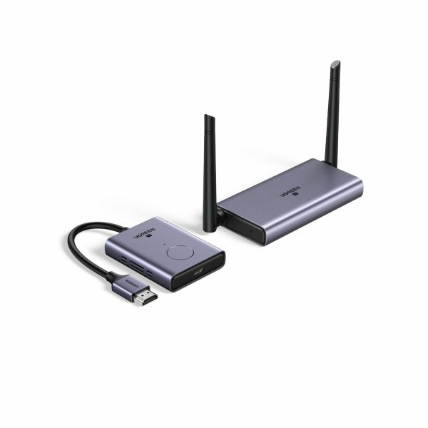 UGREEN 50633A 50-Meter 1080p 60Hz Full HD 5GHz Wireless HDMI + VGA + 3.5mm Video Extender Transmitter and Receiver with LED Indicator and Type C Power Port Online Sale