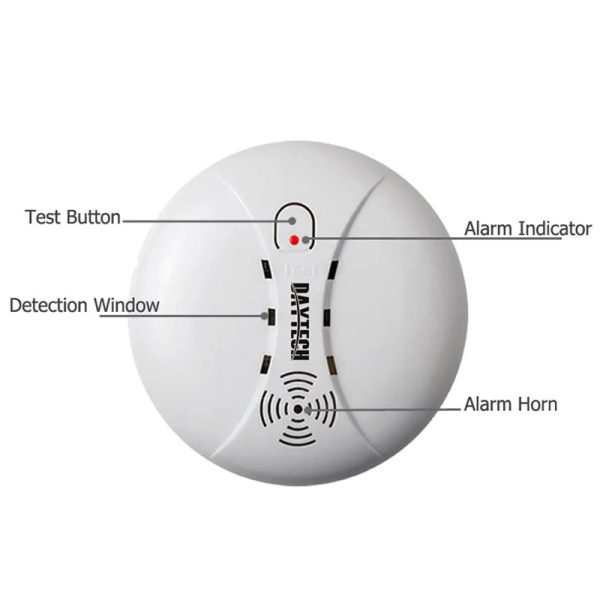 DAYTECH Photoelectric Wireless Smoke Detector Fire Preventive Alarm System for Home, Office, School, Hotel, Hospital, Restaurant Indoor Establishments | SM02 Online now