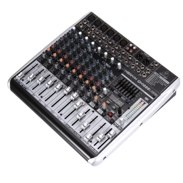 Behringer XENYX QX1222 Premium Low-Noise 16-Input 2 2-Bus High-Headroom Analog Mixer with XENYX Mic Preamps and Compressors, Klark Teknik Multi-FX Processor, Wireless Option, USB Audio Interface, 7-Band Stereo Graphic EQ Cheap