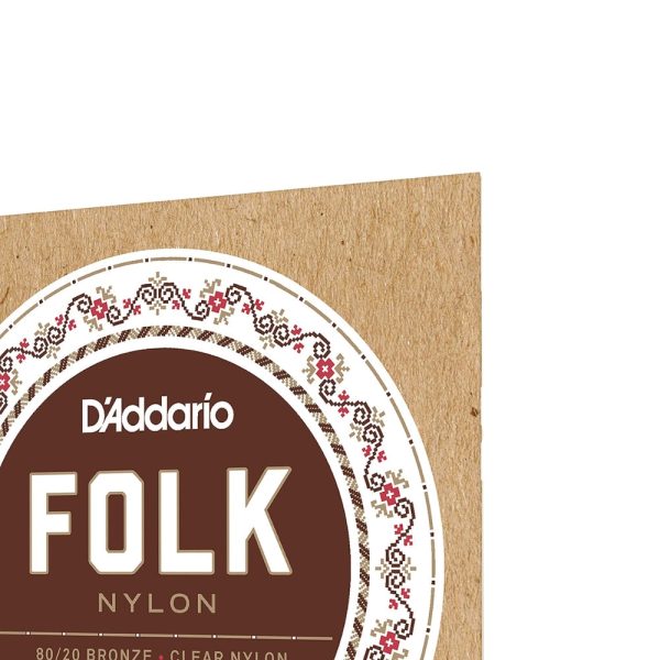 D Addario Folk Nylon 80 20 Bronze   Clear Nylon Classical Guitar Strings Set with Normal Tension Ball End for Classical & Acoustic Guitars | EJ33 Online