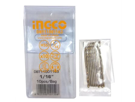 [CLEARANCE] INGCO 1 16  Cobalt HSS Drill Bits (10pcs Pack) Abrasive and Heat Resistant for Metal | DBT11001163 Online