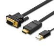 UGREEN 1080P 60Hz HDMI Male to VGA Male 1.5-Meters Gold-Plated Video Converter Cable with USB Cable for Laptops, PC, Tablets, Photo Video Camera, Streaming Players | 30449 Online now