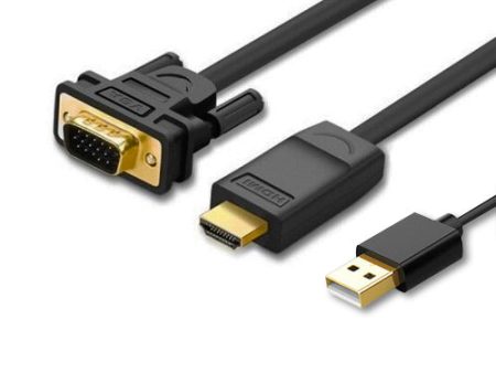 UGREEN 1080P 60Hz HDMI Male to VGA Male 1.5-Meters Gold-Plated Video Converter Cable with USB Cable for Laptops, PC, Tablets, Photo Video Camera, Streaming Players | 30449 Online now