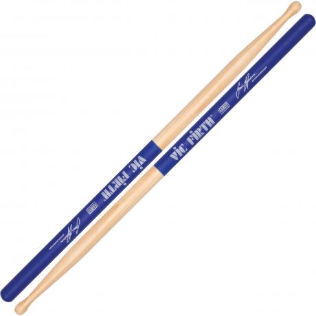 Vic Firth SHAR2 Gavin Harrison Signature Royal Blue Lacquer Hickory Blended Tip Drumsticks with Medium Taper for Drums and Cymbals Supply