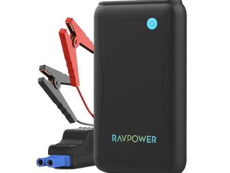 RAVPower 7200 mAh Portable High Power Powerbank and Car Jump Starter with Built-In LED Indicators and 2 USB Ports (Black) For Discount