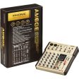 Phonic AM-6GE Gold Edition 2-MIC LINE 2-Stereo Input Compact Mixer with 2.4GHz Wireless Bluetooth, TF Recorder, Powered by USB with Power Adapter, and USB-C Cable Online