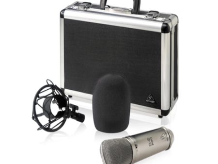 [CLEARANCE] Behringer B-2 Pro Gold-Sputtered Large 1  Dual-Diaphragm Studio Condenser Microphone with Cardioid Omni-directional Pattern, Switchable 10dB Pad, Shockmount & Windscreen Included, 20Hz to 20kHz Frequency Response, XLR, 48V Phantom Power on Sale