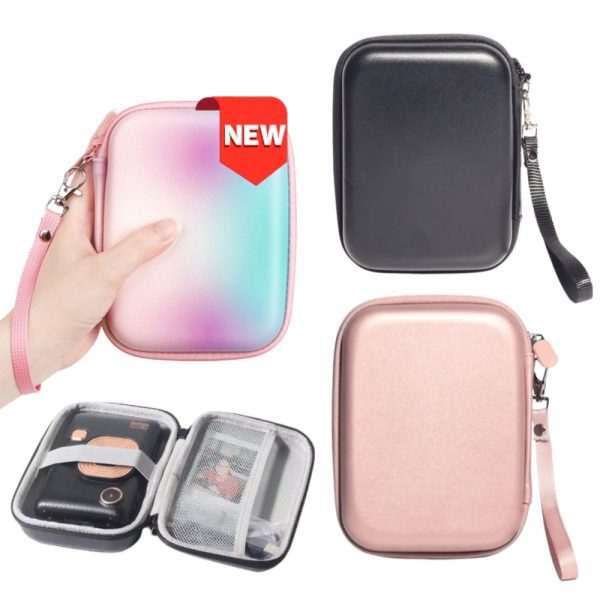 Pikxi Multipurpose Storage Bag Organizer Carry Case for FUJIFILM Instax mini Evo, LiPlay Cameras and mini Link Film Printers with Hard Shell Case - Available in Blush Gold, Glossy Black, and Iridescent For Sale